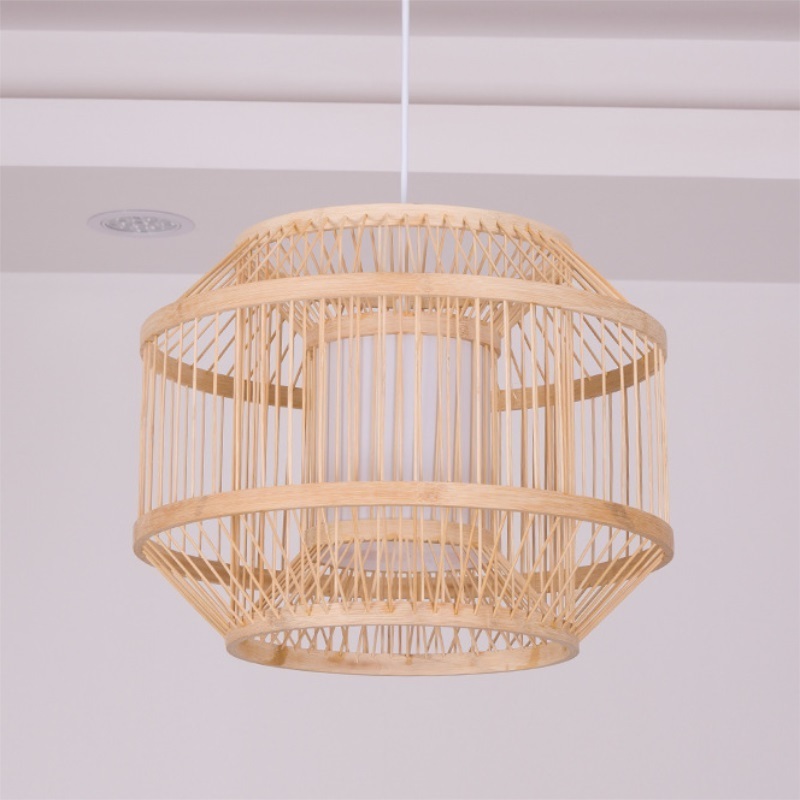 Chinese Art handmade Natural Bamboo Weave Dome Shade Bamboo Lamp Shade Ceiling Light Bamboo modern Pendant Light