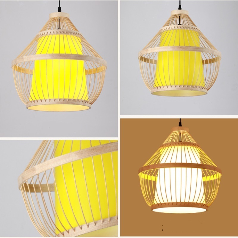 Chinese Art handmade Natural Bamboo Weave Dome Shade Bamboo Lamp Shade Ceiling Light Bamboo modern Pendant Light