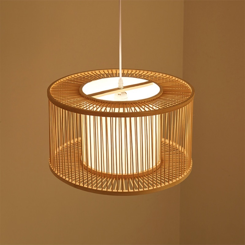 Chinese Art handmade Natural Bamboo Weave Dome Shade Bamboo Lamp Shade Ceiling Light Bamboo modern Pendant Light