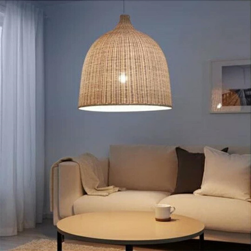 Modern Bamboo Pendant Lighting For Home Kitchen Living Room Pendent Lights Natural Wicker Rattan Ceiling Pendant Lighting Shade