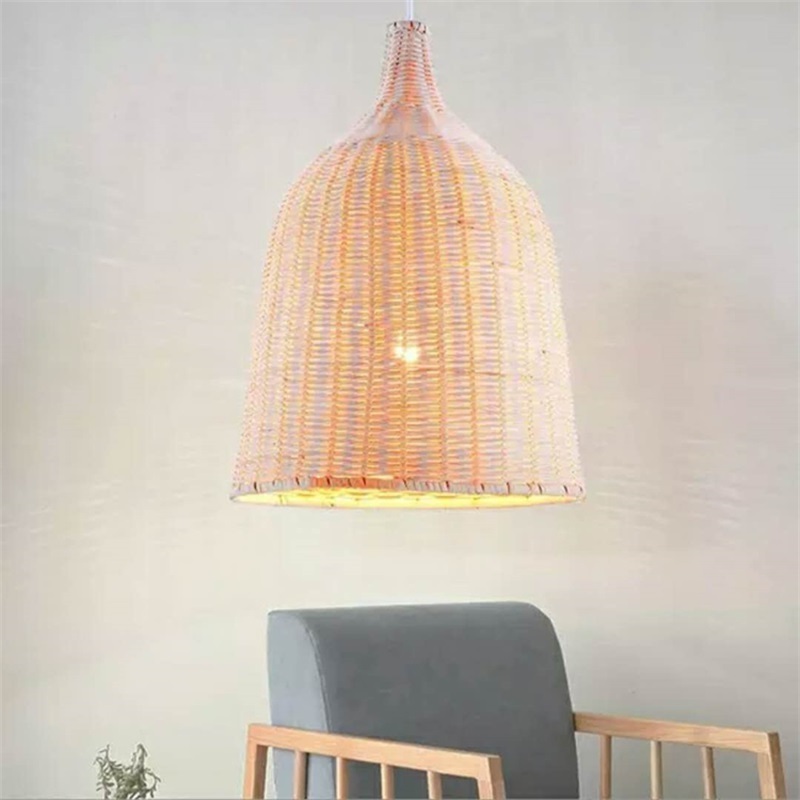 Modern Bamboo Pendant Lighting For Home Kitchen Living Room Pendent Lights Natural Wicker Rattan Ceiling Pendant Lighting Shade