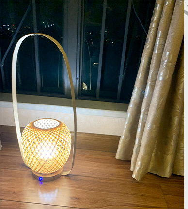 Rechargeable bamboo study, bedroom, bedside, retro rechargeable decorative desk lamp, new Chinese portable, 2023 new