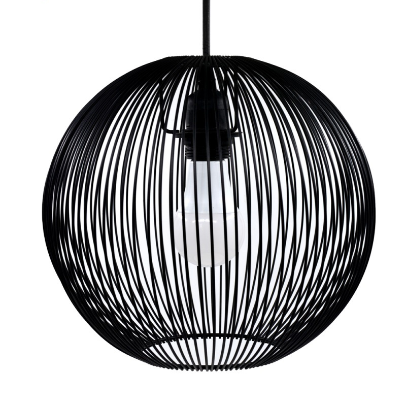 Pendant light for restaurant hotel shopping mall black bamboo handmade weaving chandelier lamp decor lighting fixtures