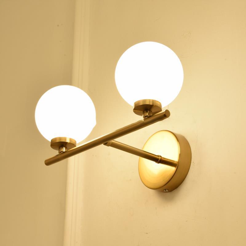 Modern Gold lamps wall Brass Finished Plug in Wall Light with Opal White Glass Shade Bathroom Vanity Sconce