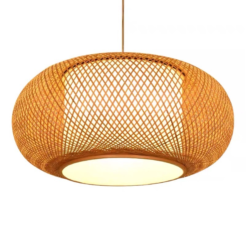 modern hot sale ceiling light handmade wicker bamboo pendant lamp shade natural large bamboo chandelier lights