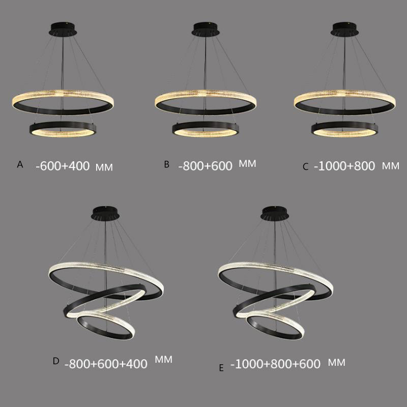 Hot sell cheap led pendant lamps home decor gold rings hanging lamp living room bedroom modern luxury LED chandelier