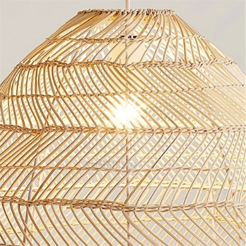 Modern Bamboo weaving bamboo Rattan Weaving Pendant lamp shade lanterns living room hotel restaurant aisle long Pendant light