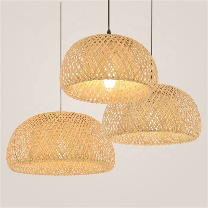 Handmade bamboo ceiling lamps natural 3D pendant light  lamp shade lamp cover bathroom lights crystal pendant light modern