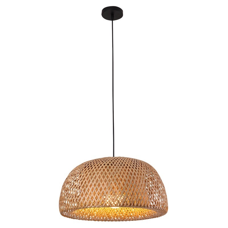 Modern bamboo lamp shade Pendant Hanging Light Industrial-Light Fixture Rustic Ceiling light Chandelier Golden For Bedroom