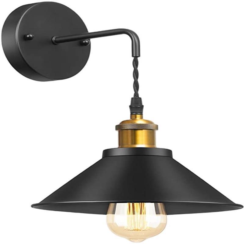 Swing Arm lamps wall Plug-in Cord Industrial Wall Sconce Bronze and Black Finish indoor wall lamp