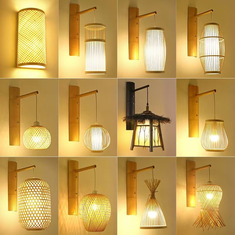 Indoor luxury design decorative living room home modern LED bamboo wall lamp corridor bedroom bedside wall light