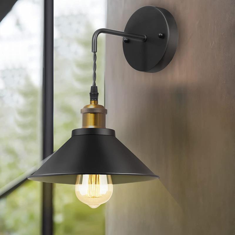 Swing Arm lamps wall Plug-in Cord Industrial Wall Sconce Bronze and Black Finish indoor wall lamp