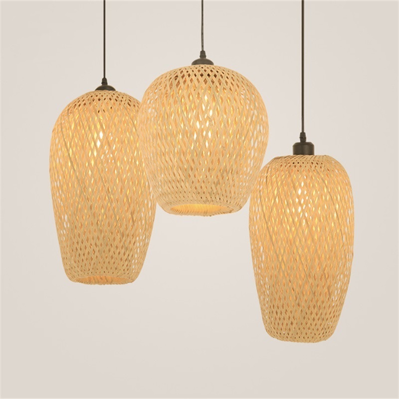 Handmade bamboo ceiling lamps natural 3D pendant light  lamp shade lamp cover bathroom lights crystal pendant light modern