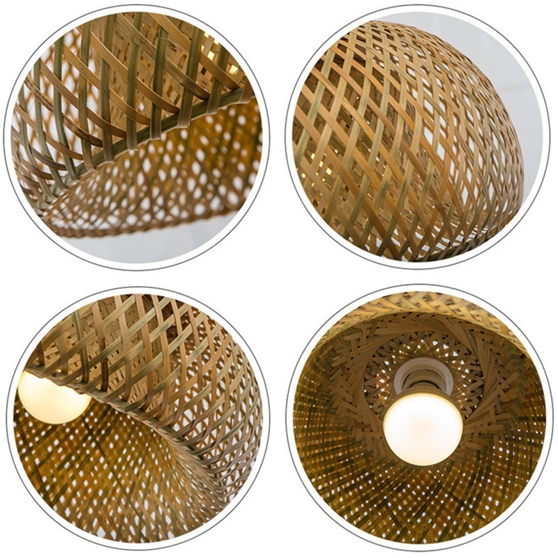 Handmade bamboo ceiling lamps natural 3D pendant light  lamp shade lamp cover bathroom lights crystal pendant light modern