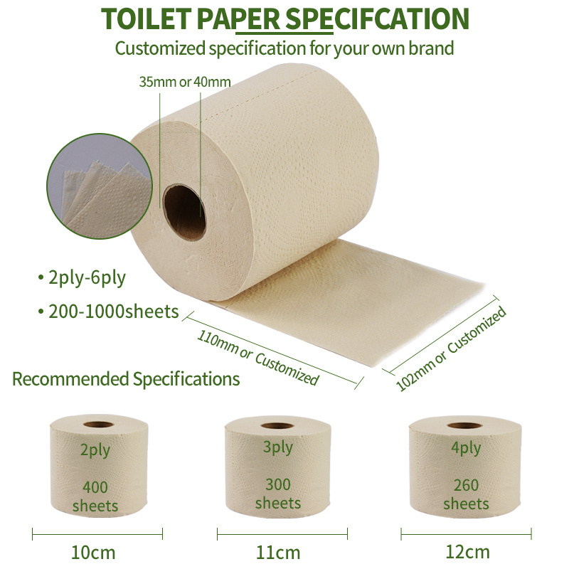 Private Label Biodegradable 3ply Bamboo Toilet Paper, Ultra-Soft toilet tissue,48rolls/box