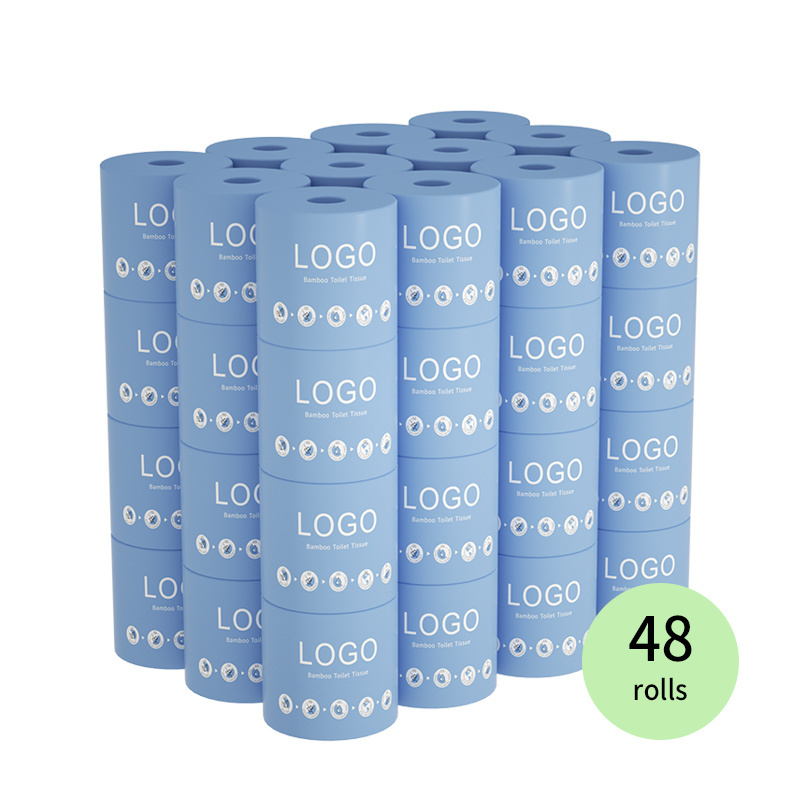 Private Label Biodegradable 3ply Bamboo Toilet Paper, Ultra-Soft toilet tissue,48rolls/box