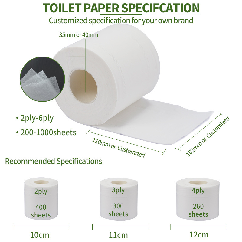 Toilet Tissue Manufacturers Custom BambooToilet Tissue 2-6 ply Toilet Paper