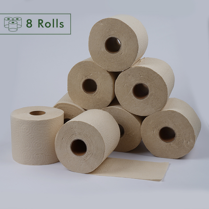 Individually Wrapped Soft Absorbent Flushable Unbleached Virgin Bamboo Pulp 3 ply Toilet Paper