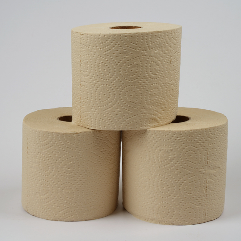 Individually Wrapped Soft Absorbent Flushable Unbleached Virgin Bamboo Pulp 3 ply Toilet Paper