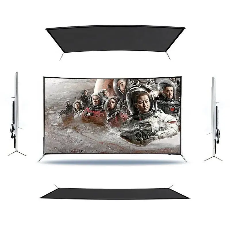 Custom logo OEM unbreakable led tv smart 65 75 85 inch Android TV 4K Ultra HD Curved Big Screen wifi inteligentes Television