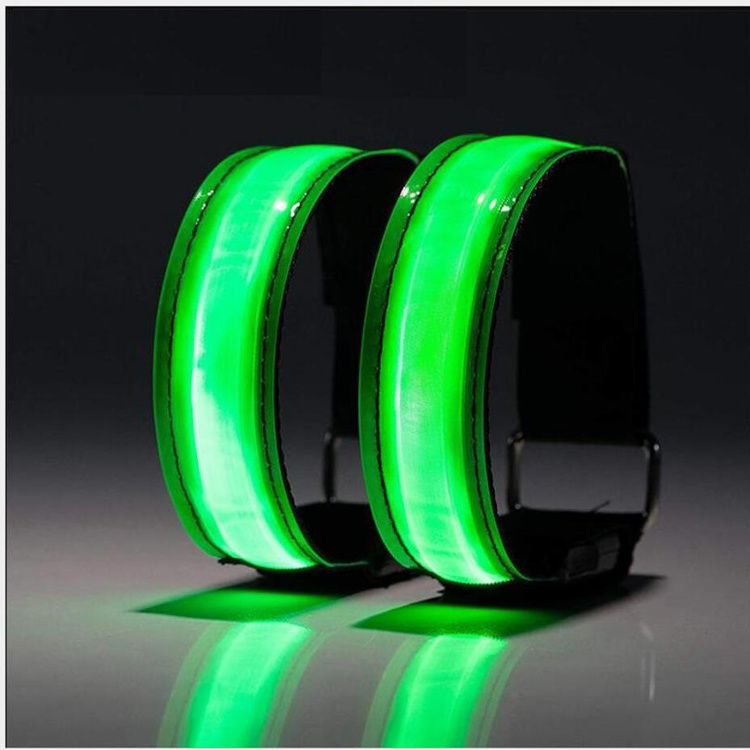 Led Armbands Flashing Sports Elastic Belt Safety Band Slap Light Up Wristband Hand Pvc Leg Ankle Wrist Arm Usb Reflective Band