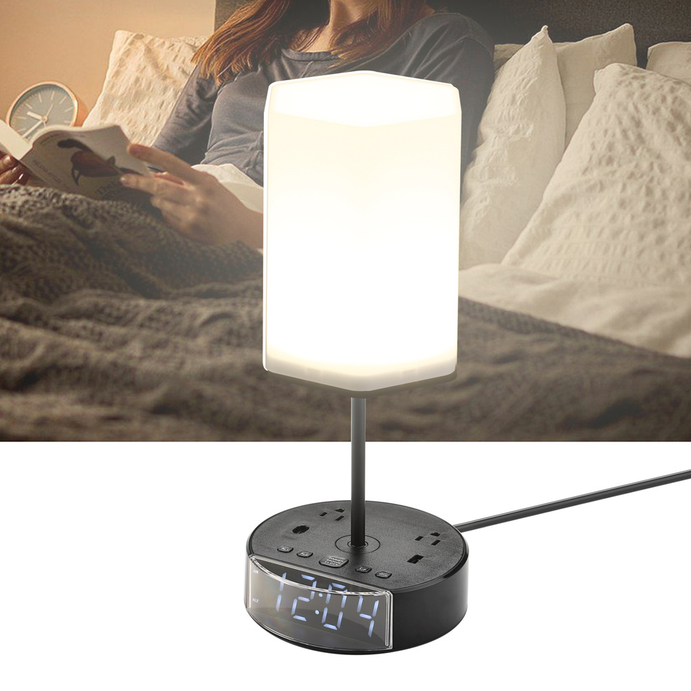 2023 Multipurpose Luxury Night Light Nightstand Table Lamp Touch Bedside Lamp For Bedroom With Usb Port And Wall Outlet Socket