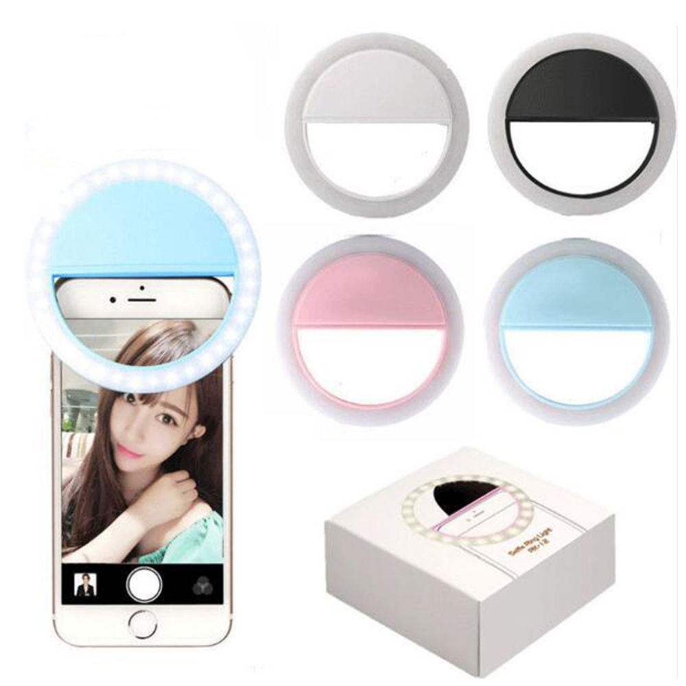 Customized Logo Clip On Cell Phone Ring Selfie Flash Light Portable Pocket Mini Led Selfie Phone Ring Light With White Box