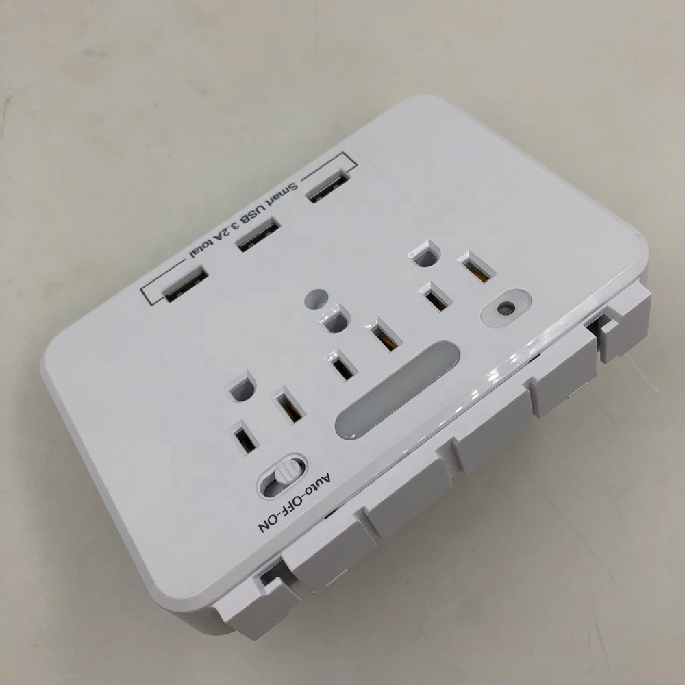 110V-250V Rated Voltage and Wall Socket Extender with USB Outlet Safety Covers