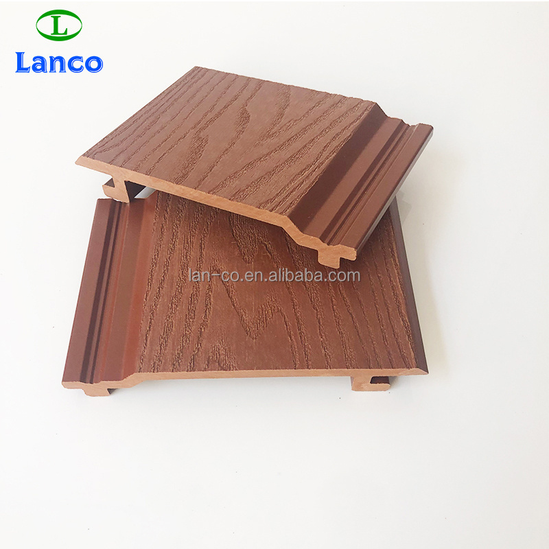 exterior solid plastic composite wall cladding with deeply 3D embossed wood grain is wpc outdoor wall panel for external wall