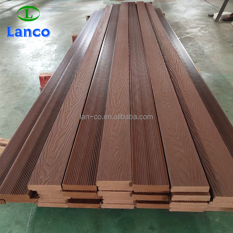 Exterior wpc embossed plank decking is solid 3d wood plastic composite decking patio flooring