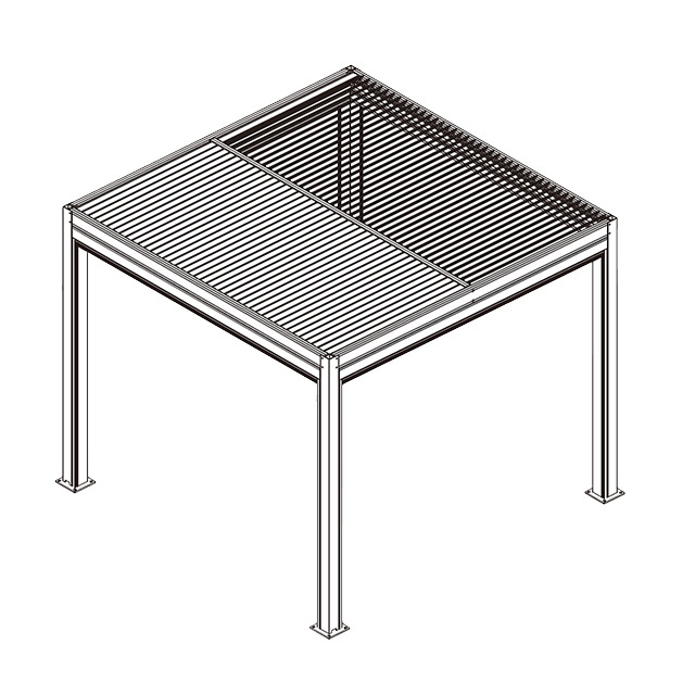 Waterproof roof  Louver Roof System Kits Outdoor Gazebo Garden Bioclimatic Aluminium Pergola