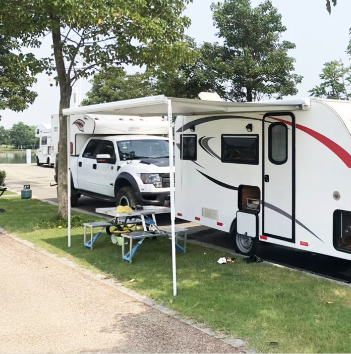 side  camping equipment awning tent with PVC fabric  for rvs & campers