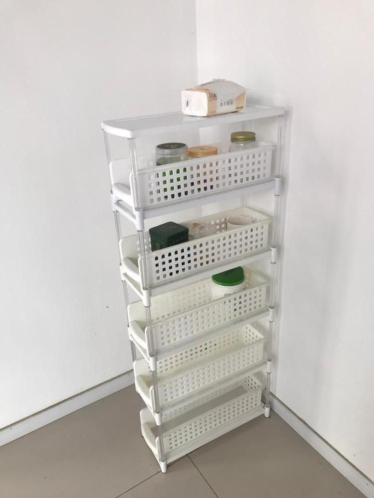 Multipurpose And Versatile 5 Tier Slim Side Rack Shelf with lid