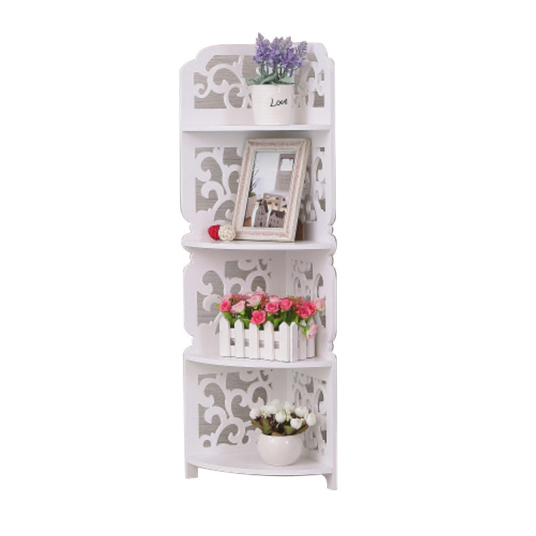 3 tier bedroom corner white wood shelf living room corner cabinet