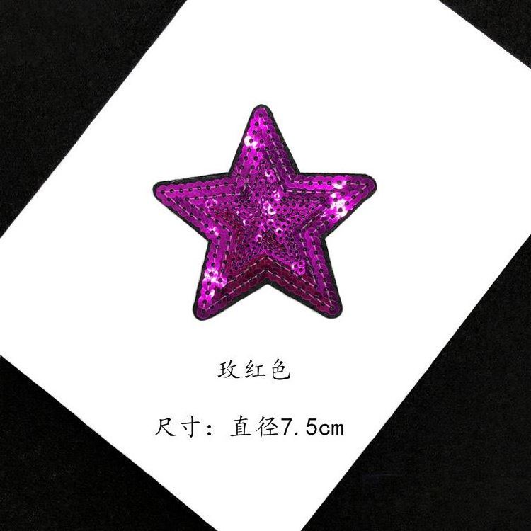 Wholesale multi color star Custom Embroidery Patch Sequin Sew On Patches for clothing shoes for kids Shirt hat Decoration