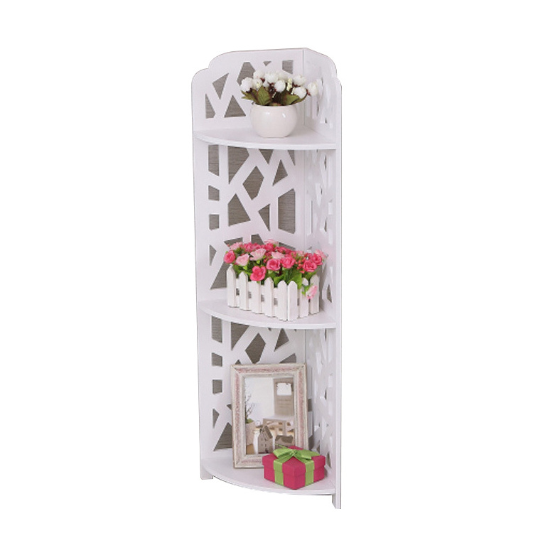 3 tier bedroom corner white wood shelf living room corner cabinet