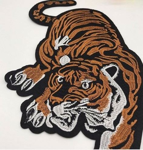 Chinese style embroidery patch Moto knight Tiger