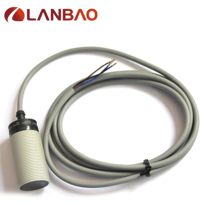 Lanbao Plastic M30 Through Beam Optical Photocell Sensor Switch 20m Pnp No Position Detection Sensor