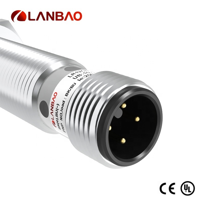 LANBAO M12 metal position sensors long distance inductive proximity sensor switch CE dc 4mm 8mm distance with 4 pins connector