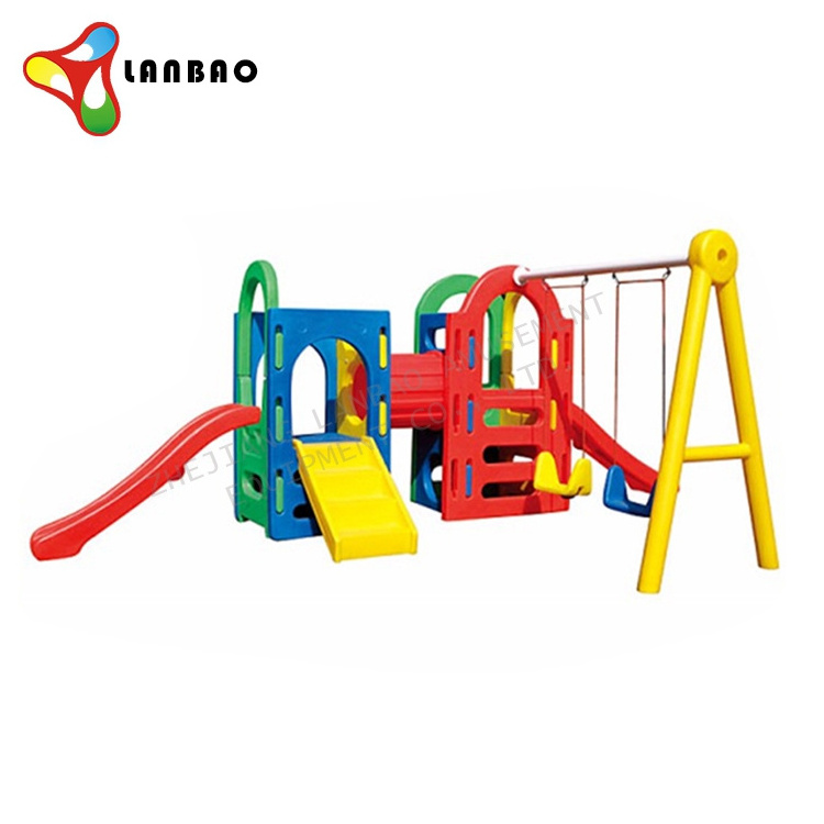 kindergarten playground Combination Yard outdoor indoor plastic slide with swing set