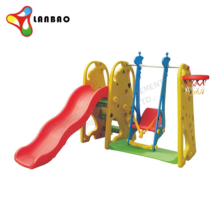 kindergarten playground Combination Yard outdoor indoor plastic slide with swing set