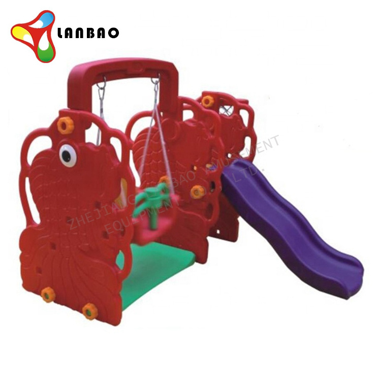 kindergarten playground Combination Yard outdoor indoor plastic slide with swing set