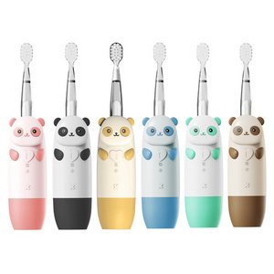 Portable Battery Power Electric Toothbrush  For Kids Mini Led Light Toothbrush IPX7 Waterproof Silicone Sonic Toothbrush