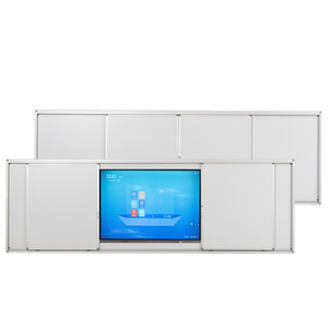 School Classroom Interactive Flat Panel Protect Sliding Whiteboard Magnetic Blackboard Cabinet