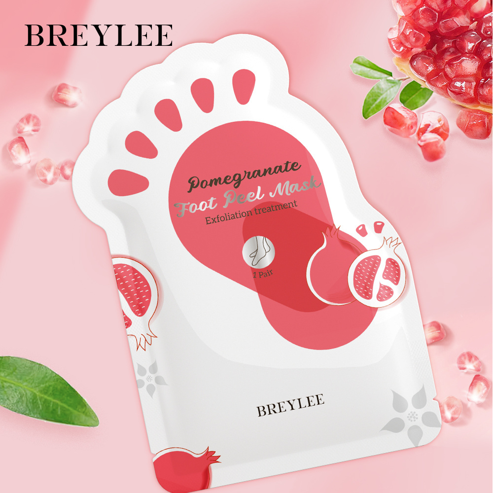 BREYLEE Wholesale Pomegranate Feet Soften Dead Skin Brightening Exfoliating Peeling Foot Mask