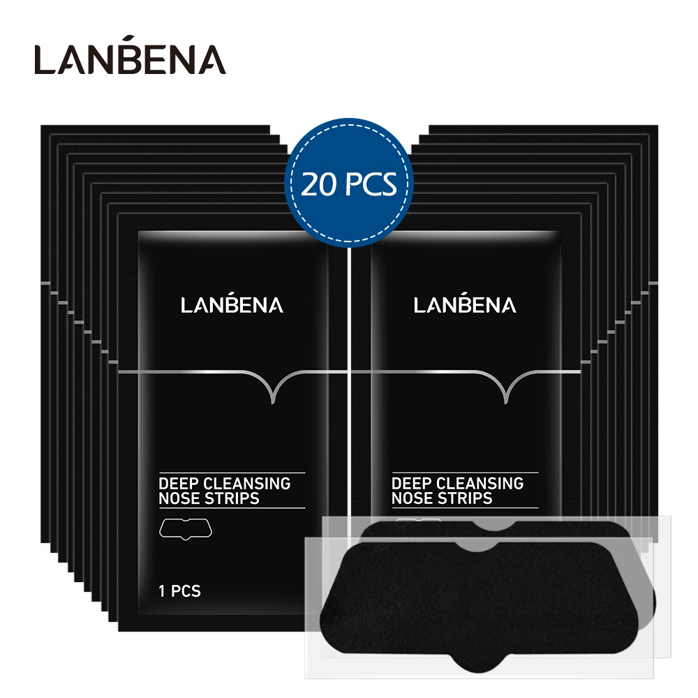 LANBENA Bamboo Charcoal Deep Cleansing Nose Strips Pore Strips For Blackhead Removal Peel Off Mask