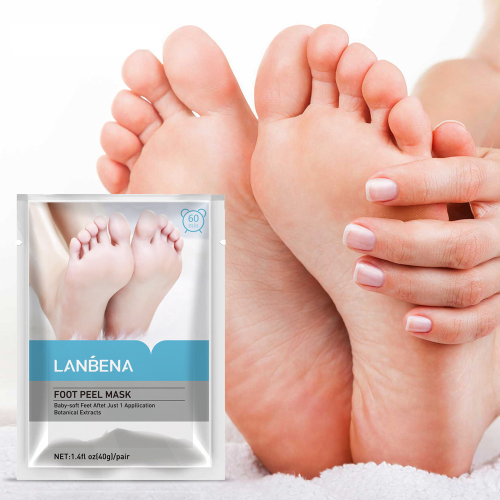 LANBENA private label exfoliating moisturizing foot peel mask remove dead skin nourishing