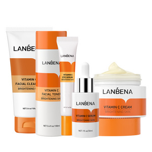 LANBENA Vitamin C Whitening Skin Care Sets Facial Cleanser Face Cream Eye Cream Face Serum Facial Toner