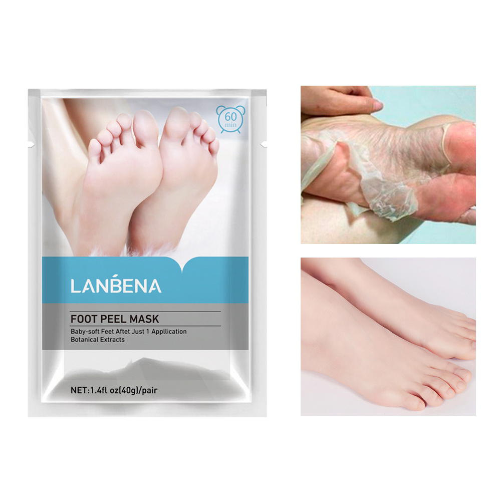 LANBENA private label exfoliating moisturizing foot peel mask remove dead skin nourishing