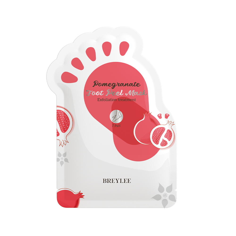 BREYLEE Wholesale Pomegranate Feet Soften Dead Skin Brightening Exfoliating Peeling Foot Mask